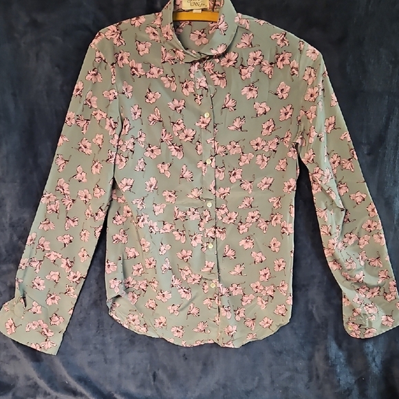 Vintage Floral Gray and Pink WoMen's Shirt - Picture 1 of 4